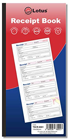 Triplikat kvittobok NCR, 135 x 280 mm lång kvittobok trilikat, 3-delar kolfri - TNCR-8001 (1 bok)