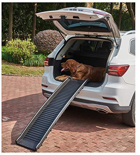 Foldable Dog Ramps, Portable Pet Ramp with Non-slip Foot Pads, Easy-Fold Lightweight Dog Tour Ramp Supports up to 75 kg