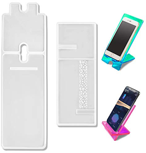 2 set stampo in resina per supporto per telefono cellulare siamese, stampo in silicone per supporto per telefono colato in resina epossidica AIFUDA per staffa per telefono artigianale