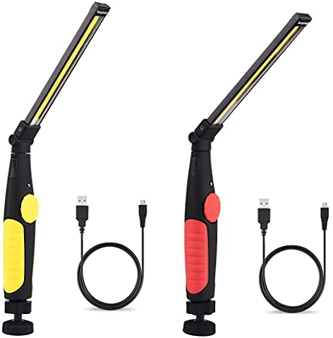 AntDau71-2 Lampade da Lavoro LED Torcia Ricaricabile Magnetica Portatile Professionale per Officina Pieghevole Luce di Lavoro Ricaricabile con Base Lampade Ispezione escursione Campeggio All'aperto