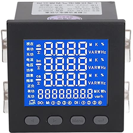 3-Phasen-StromzäHler LCD Multifunktionaler Stromverbrauchsmonitor Flammhemmendes GehäUse EnergiezäHler Schwarz AC220V