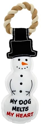 Pavilion - My Dog Melts My Heart - 12 Snowman Puppy Dog Toy with Rope Handle K-9 Furry Companion Christmas Present