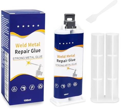 MplehDa Flüssigmetall Kleber, Metallkleber Extra Stark, Hitzebeständiger Kleber, 100ml 2K Kleber, Metallkleber Hitzebeständig mit Schaber, Hochfester Metallkleber für Metall, Holz, Keramik