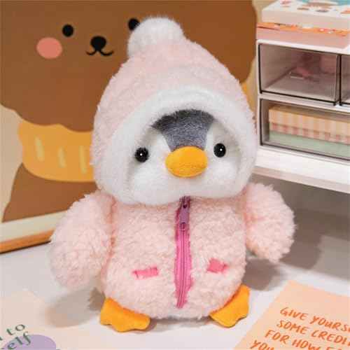 Champracer 25 cm Pinguin Kuscheltier, Süßes Kuscheltier Plüsch Pinguin mit Hut, Pinguin Stofftier Plüschtier, Plüschpinguin Geschenke für Mädchen und Jungen (Rosa)