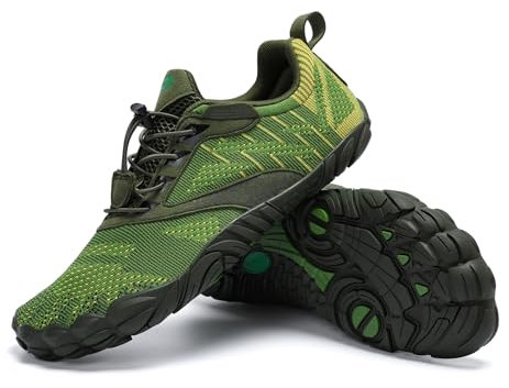 SAGUARO Barfußschuhe Herren Barfuss Schuhe Damen Knit Barfussschuhe rutschfest Zehenschuhe Barfuß Traillaufschuhe Barefoot Shoes Mit Breiter Zehenbox,Free Ⅰ - Barfußschuhe Grün,Gr.41