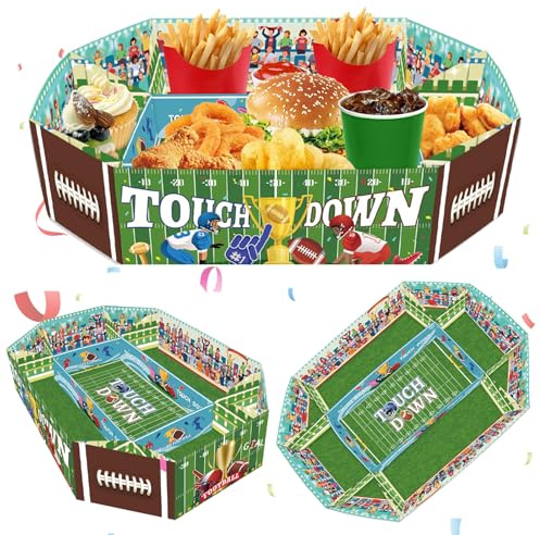 3 Stück Snackstadion,American Football Snack Stadium, Super Bowl Snack Stadium, Fußball Snack Stadion,Football Bowl Party Geschenk zum Super Bowl,Large XL Snack Stadium (34 x 24cm)