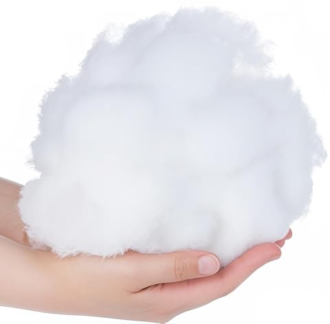 Homewit Toy Stuffing, 250g Stuffing for Crafts, 100% Natural Polyester Filling Cotton, Washable White Polyfill for Crochet, Knitted Toys, Pillows & Cushions