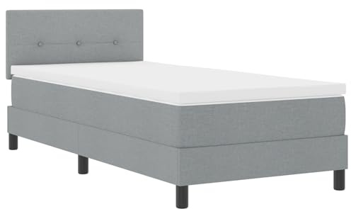 vidaXL Letto a molle con testiera Grigio chiaro 90 x 190 cm Tessuto
