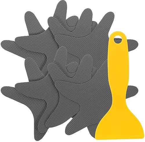 SWOOMEY Adesivi Antiscivolo per Vasca da Bagno Grigio, Set da 25 Pezzi, Adesivi Decorativi per Doccia e Pavimenti, Sicurezza per Ragazzo Ragazza, Antiscivolo per Bagno, Cucina e Piscina