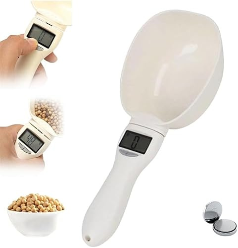 Cucchiaio elettronico digitale con schermo LCD, 800 g/0,1 g, bianco - 1 pezzo