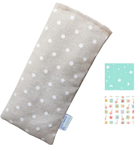 Sac thermique à graines pour bébé 20 x 10 cm avec housse lavable – Sac thermique avec graines de blé et lavande pour nouveau-né – Soulagement des coliques pour bébé Vert