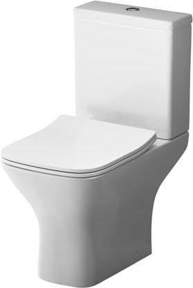 AM.PM Einteilige Stand-WC mit eingebautem Spülkasten | Komplett-Set | WC deckel mit Absenkautomatik | Keramik Toilette Spülrandlos | Toilettenschüssel | Spülsystem Gem