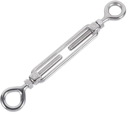 BAZEITFLOW Tenditore a Filo in Acciaio Inox Regolabile 13 CM Anello Doppio Tenditore a Fune Resistente alla Corrosione per Tensione Cavi e Funi Metalliche