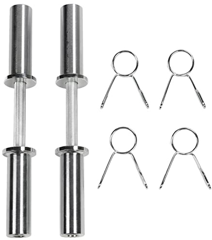 MechKit Manubri Manubri Barra per manubri per Dischi 2 Pollici con 4 collari a Molla per Palestra Domestica