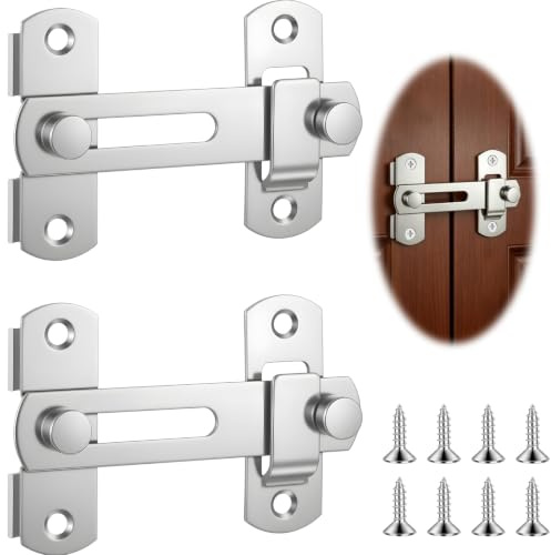 VESMEN 2 pces targette de porte, Loquet Porte Coulissante, Ouverture à 180°