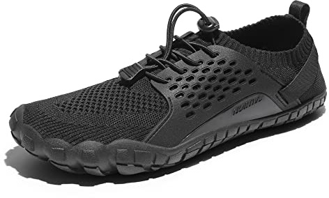 NORTIV 8 Mens Lightweight Barefoot Aqua Water Shoes for Outdoor Sports, Swim, Fishing, Hiking, Diving, Surf Walking, Black - 12 (TREKMAN-2)