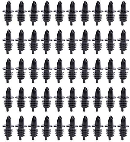 Hedume 50 Pack Bottle Pourers, Free Flow Pourers, Perfect for Pubs, Clubs, Restaurants, Bars, Coffee Shops and Diners