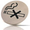 Kerafactum Rauchverbot Nicht Rauchen No Smoking Area Raucherfrei Information Hinweis Hinweisschild Türschild Rauchen verboten Rund aus Edelstahl matt glänzend Pictogramm rundes Schild Selbstklebend