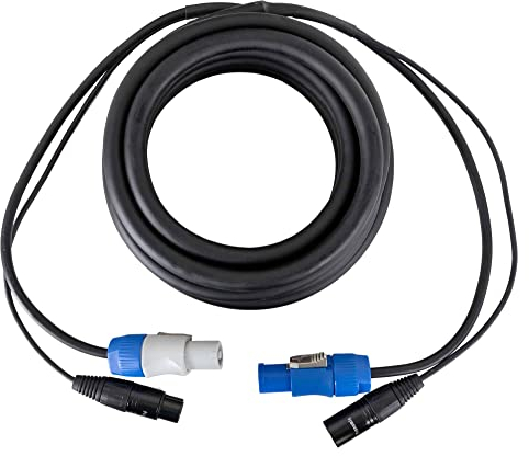 Pronomic Stage PPX-5 Hybridkabel Powerplug/XLR - Kombi-Kabel für Stromversorgung und Audiosignal zu aktiven Lautsprechern - Länge: 5 m
