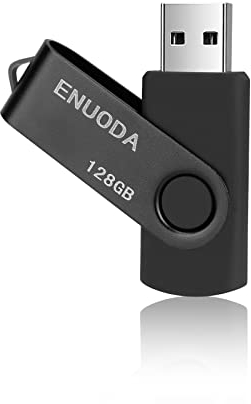 ENUODA Clé USB 128 Go Clef USB 2.0 Flash Drive Mini Portable Grande Capacité Mémoire Stick avec Lumière LED pour Le Stockage et la Sauvegarde (Noir)