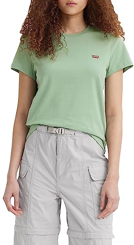 Levi's Women's The Perfect Tee- Core Chesthit Logo T-Shirt, Granite Green, XXS