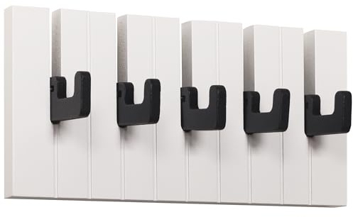 RICOO Appendiabiti da parete in legno WM1886-S - Appendiabiti multifunzionali e moderni per casa e ufficio - Design pratico e bianco e nero - 29x15x2cm