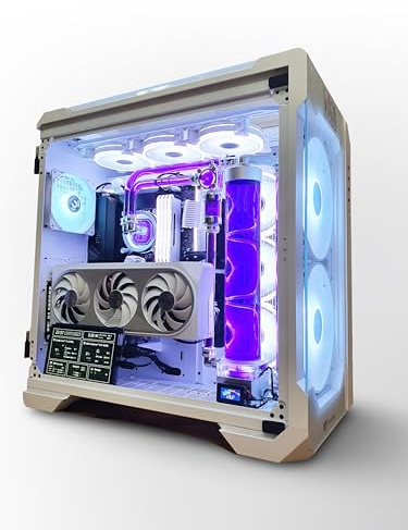VIXIA High End Custom Watercooled Gaming PC - Intel Core i9 14900K - GeForce RTX 4090 DDR6X 24GB - DDR5 64GB 6000MHz - PCIe4.0 M.2 NVME 2TB - White - VXS-100W Purple