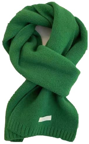 LINYUMEILL 100% Pura Lana Bufanda ~ Lana Camello Beige Cálida Bufanda De Punto Con Los Hombres Y Bufandas De Las Mujeres,Verde