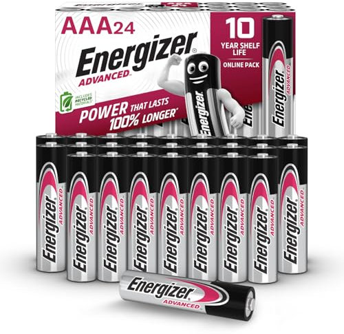 Energizer Advanced - AAA Batterien (24 Stück) - 1,5V Alkali-Batterien - Leistungsstark und Langlebig - Made in EU - 100% plastikfreie Verpackung - 10 Jahre lagerfähig [Exklusiv bei Amazon]