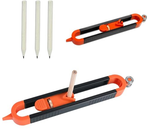 Konturenlehre,Konturenlehre FüR PräZise Messungen,AnreißWerkzeug,Konturenlehre Groß,Zum Kopieren Von Unebenheiten,Konturlehre,Inklusive 3 Bleistiften,Geeignet FüR Die Professionelle Holzvermessung