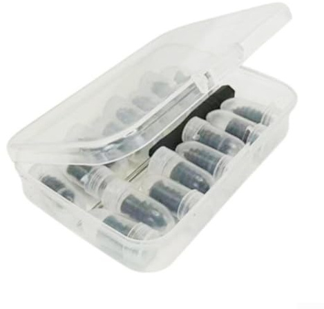 Bebykilemi Kit de réparation de crevaison de pneu de voiture 21 pièces sans chambre à air avec vis en caoutchouc avec tournevis boîte de rangement pour voitures, motos, camions