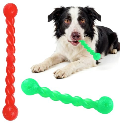 Fuhesgu 2 Pz Giocattolo per Cani, Bastoncino per La Pulizia dei Denti in Gomma Resistente Giocattolo per Cani in Gomma Giocattolo da Masticare Interattivo per Cani di Taglia Grande e Medio, 30cm/20cm