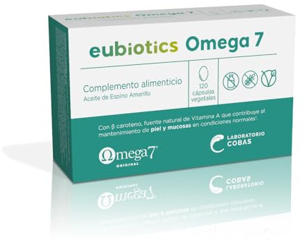 Cobas Eubiotics Omega 7 120 Cápsulas - Con Aceite de Espino Amarillo SBA24, Omegas 3-6-7-9 y Vitaminas A y E - Para Piel y Mucosas