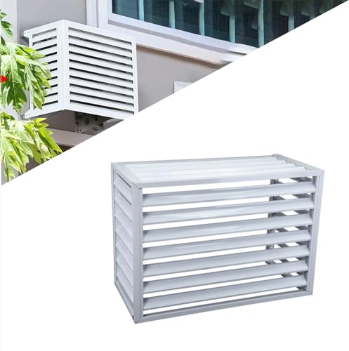 Utomhus värmepumpskydd – 110 x 80 x 60 cm luftkonditorstaket, fristående Louvered integritetsstaket, brusreducering och estetisk fasadskydd (2–3 P)