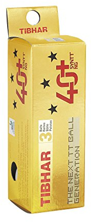 Tibhar SYNTT NG 40+ 3 Star Tischtennisbälle (3 Stück), weiß