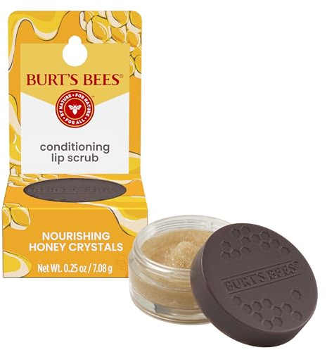 Burts Bees Conditioning Lip Scrub for Women 0.25 oz Scrub, Yellow, Brown