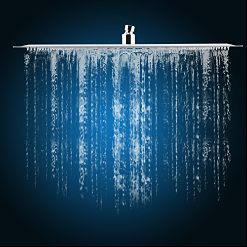 Cabezal de Ducha de Lluvia Cuadrado, Rociador de Ducha Extra Grande de Acero Inoxidable con Acabado Cromado, 50 x 50cm