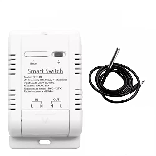 MHCOZY WIFI Temperature Controller Sensor, Tuya app Remote Control 16A Smart Switch with Energy Monitor, Works with Alexa Google