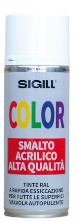 SIGILL Vernice Acrilica Spray 400ml Colori RAL Rapida Essiccazione Bomboletta Smalto (RAL3002 ROSSO CARMINIO)