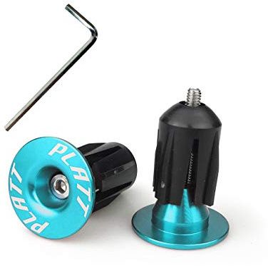 PLATT Bike Bar End Plugs Aluminum MTB Road Bike BMX Handlebar End Caps (Blue,1 Pair)
