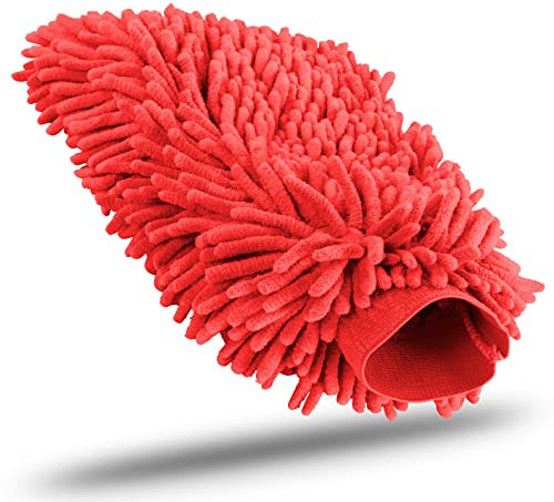 KUNSTIFY Guanto di lavaggio Accessori per auto Panno in microfibra Set di pulizia per auto Panno in microfibra Set di cura per auto Polacco per auto Panno in nanofibra (Rosso)