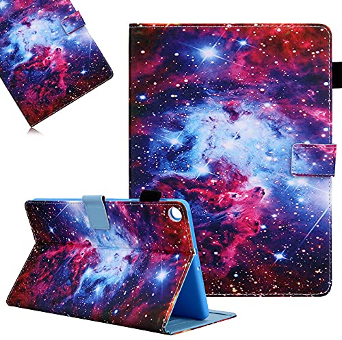 LCHDA Hülle für Samsung Galaxy Tab A8 10,5 Zoll 2021 (SM-X200 / X205), Gemalt PU Ledertasche Schlank Leicht Smart Cover Folio Klapp Ständer Magnetisch Schutzhülle mit Auto Schlaf/Wachen - Universum