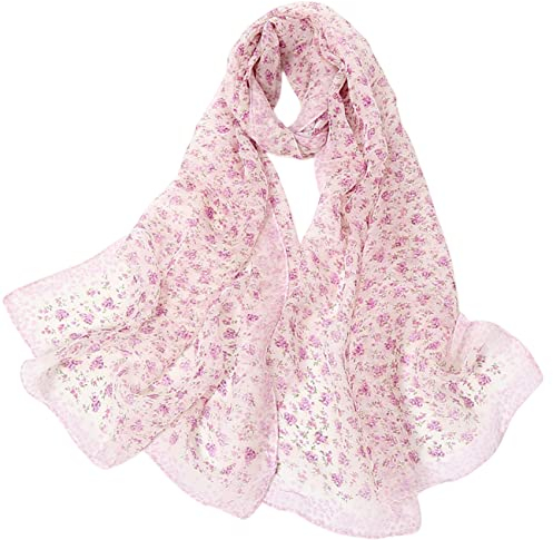 FAIRYGATE Seidenschal Damen Schal Stola Halstuch Tuch Aus Chiffon für Frühling Sommer Ganzjährig Tuch Georgette Modischer Eleganter Weicher Leichter Schal 62007