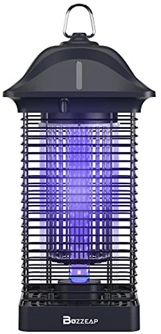 Buzzeap Mata Mosquitos electrico para Interiores y Exteriores, lámpara eléctrica para Matar Mosquitos con lámpara Mejorada 60 Perlas UV-LED, para Dormitorio,Salón,Cocina,Jardín