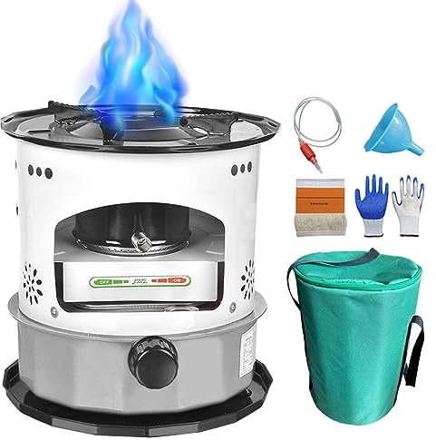 Supatmul Tragbarer Petroleumofen für Innenräume Ohne Strom Petroleumheizer Kerosinbrenner Campingkocher 5,2 l & 11000 BTU/H Petroleum Heizung für Indoor Outdoor Camping Zeltheizung, 32,5x32,5x35cm
