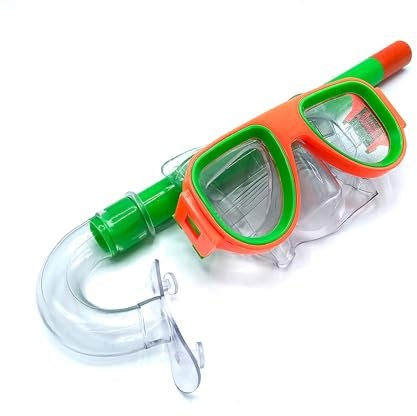 Gadgetpoint | Schnorchelset | Taucherbrille | Schnorcheln & Tauchen | Grün mit Orange | Vatertagsgeschenk
