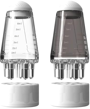 2Piezas Aplicador de Cuero Cabelludo, Aplicador de Aceite para el Cabello, peine aplicador de cuero cabelludo, Peine para el Cuidado del Cabello, Botella Aplicadora para Peine de Raíz de Cabello