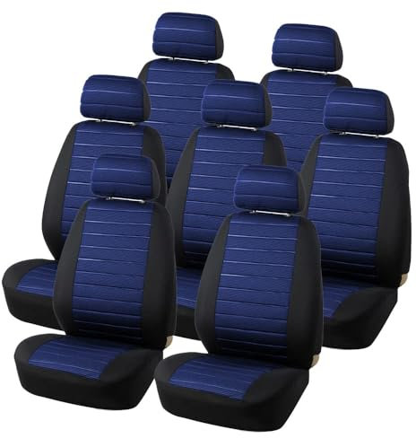 Aodelai 7er Sitzbezüge Auto Einzelsitzbezug Universal Passende MPV Van 7 Sitzer Autositzbezüge Set Schonbezüge Auto Blau
