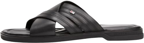 Tommy Hilfiger Sandales Homme Premium Sandal en Cuir, Noir (Black), 42