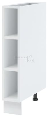 Cuisineandcie - Meuble Range Bouteille Cuisine Bellissi Blanc L 15 cm x H 87 cm x P 52 cm - Meuble Bas de Rangement pour Cuisine